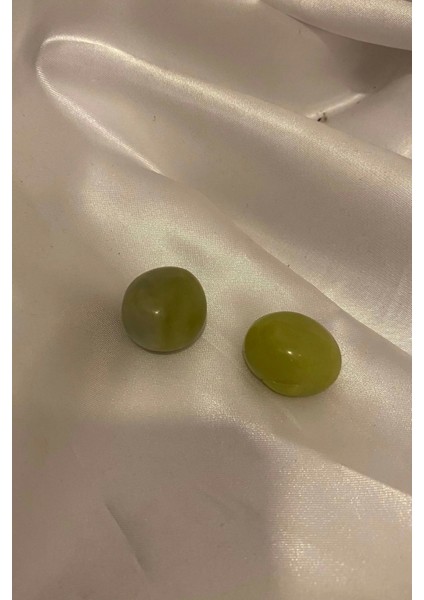 Doğaltaş Zebercet Olivin Peridot Taşı Enerji Taşı Bereket Kalp Çakra 2 Adet