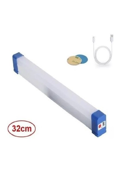 Şarzlı, 32 Cm, 20 Watt, Acil Yardım Modlu, Dimli, Tekne, Çadır, Tezgah Altı Armatür, USB Şarzlı