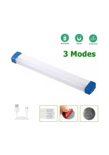 Şarzlı, 32 Cm, 20 Watt, Acil Yardım Modlu, Dimli, Tekne, Çadır, Tezgah Altı Armatür, USB Şarzlı
