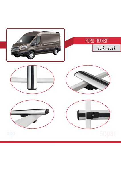Ford Transit 2014 ve Sonrası ile Uyumlu Basıc Model Ara Atkı Tavan Barı Gri 4 Adet fırsatları