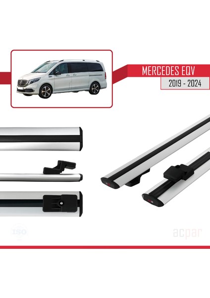 Mercedes Eqv (W447) 2019 ve Sonrası ile Uyumlu Basıc Model Ara Atkı Tavan Barı Gri modelleri
