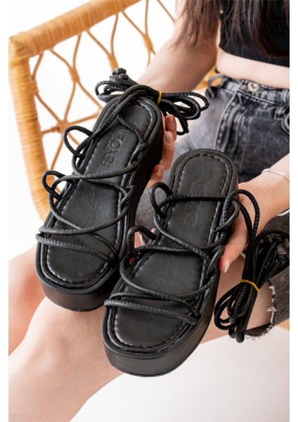 Siyah Dolgu Kadın Sandalet fırsatları