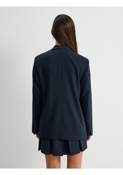 Uzun Oversize Blazer Ceket Cep Detaylı Düğmeli fırsatları