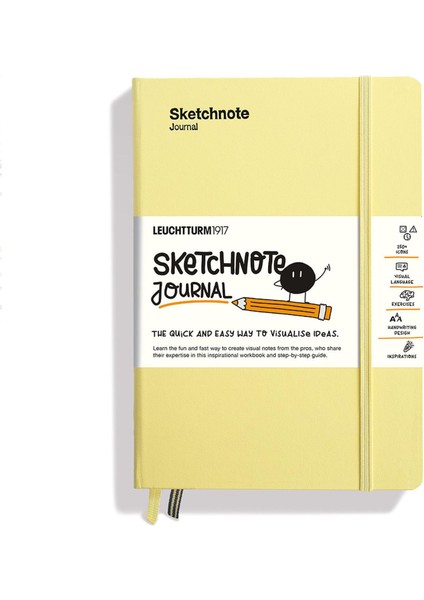 Leuchttrum 1917 Sketchnote Journal 186 Numbered Pages 120 G/m² Hardcover Medium A5 Vanilla Çizim Defter