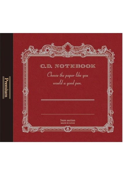 Premium CD Yatay Defter Kırmızı Kareli