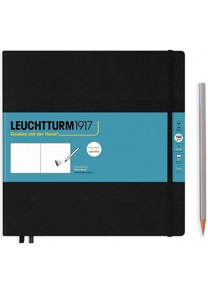 Leuchttrumm 1917 Sketchbook Square Sert Kapak 150 gr Eskiz Defteri Black 362358