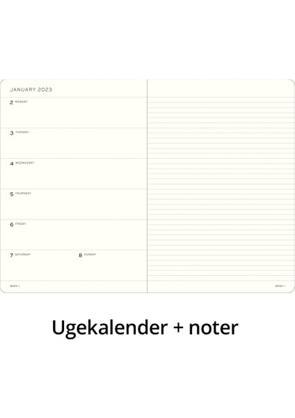 LEUCHTTURM1917 Weekly Planner & Notebook 18 Months English 2024 - 2025 Medium Black 370712