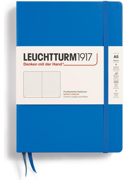 Leuchttrum 1917 Medium(A5) Sert Kapak, 251 Numaralandırılmış Noktalı Sayfa Defter Sky 369788