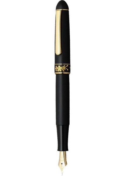 Dolma Kalem 3776 Century Black Sakura Cherry Blossom Motifli 18K Altın Uç Ef