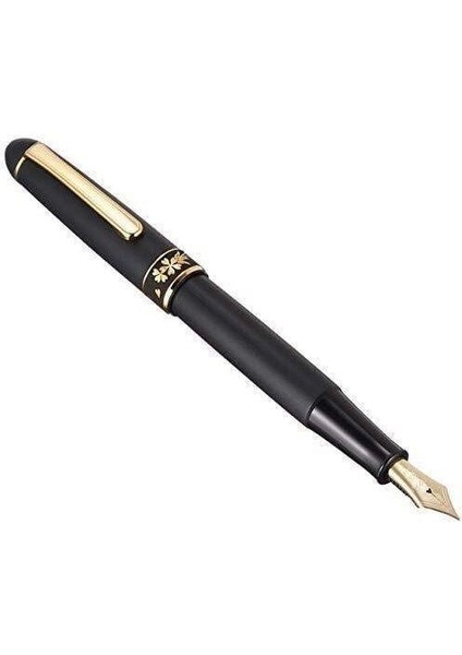Dolma Kalem 3776 Century Black Sakura Cherry Blossom Motifli 18K Altın Uç Ef