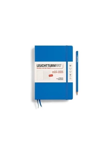 LEUCHTTURM1917 Weekly Planner & Notebook 18 Months 2024 - 2025 Medium Sky 370717