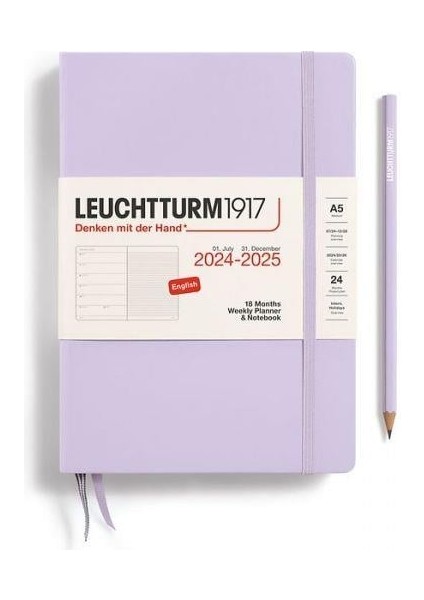 LEUCHTTURM1917 Weekly Planner & Notebook 18 Months 2024 - 2025 Medium Lilac 370713