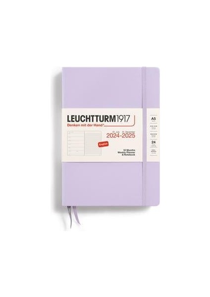 LEUCHTTURM1917 Weekly Planner & Notebook 18 Months 2024 - 2025 Medium Lilac 370713