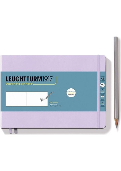 LEUCHTTURM1917 Sketchbook Landscape Medium A5 112 Pages 210 X 145 MM LILAC 370356