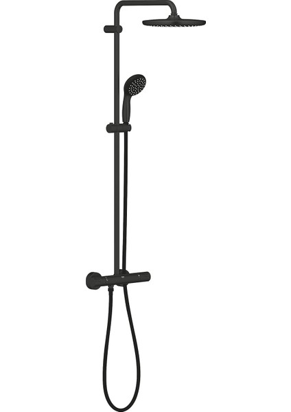Vitalio Start System 250 Termostatik Bataryalı Duş Sistemi |250MM Tepe DUŞU/100MM 2 Akışlı El DUŞU/1750MM Duş Hortumu | Sabit Sıcaklık Ayarı | Su Tasarruflu | Duş Başlığı |mat Siyah| 266772430