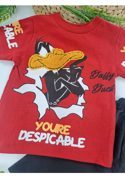 Erkek Çocuk / Bebek Şort Tişort Yazlık Ikili Takım Baskı ve Nakış Detaylı Duffy Duck Baskılı fiyatları