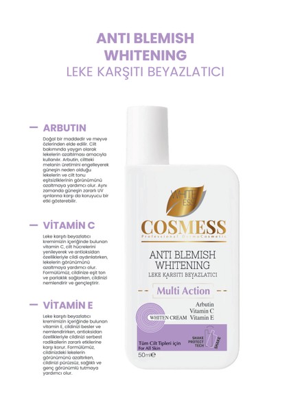 Yüz ve Vücut Beyazlatıcı Krem - 100 ml & Leke Karşıtı Yüz Beyazlatıcı Krem 50 ml