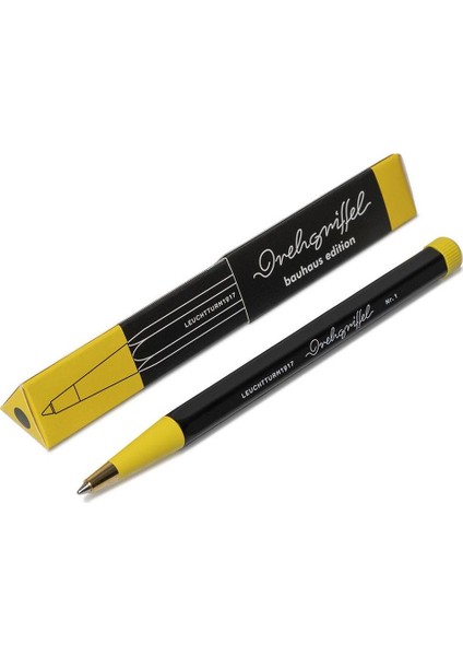 x Bauhaus Edition Drehgriffel Black / Yellow Ballpoint Pen Tükenmez Kalem 366571 fiyatları