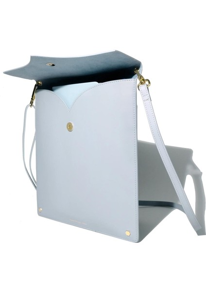 The Pendant Folio Deri Çanta Light Blue fırsatları