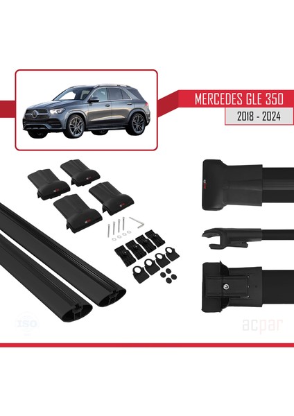 Mercedes Gle (V167) 2018 ve Sonrası ile Uyumlu Fly Model Ara Atkı Tavan Barı Siyah 2 Adet indirimleri