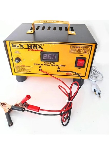 Tgx Max Professional Akü Şarj Cihazı 12 Volt 25 Amper 40-250 Amper Akü Kapasite Full Bakır Sargı
