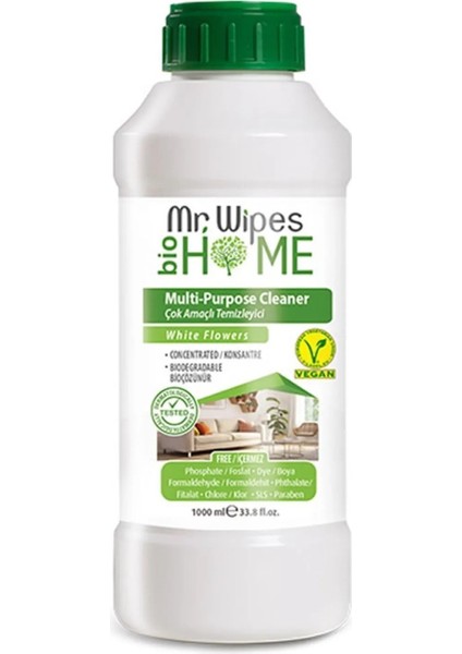 Mr. Wipes Bio Home Çok Amaçlı Temizleyici Çiçek Kokulu 1000 ml