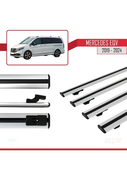 Mercedes Eqv (W447) 2019 ve Sonrası ile Uyumlu Basıc Model Ara Atkı Tavan Barı Gri 4 Adet Bar modelleri