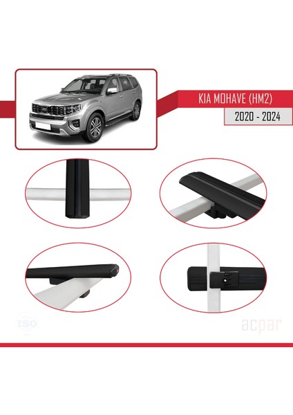 Kia Mohave (Hm2) 2020 ve Sonrası ile Uyumlu Basıc Model Universal Ara Atkı Tavan Barı Siyah 2 Adet fırsatları