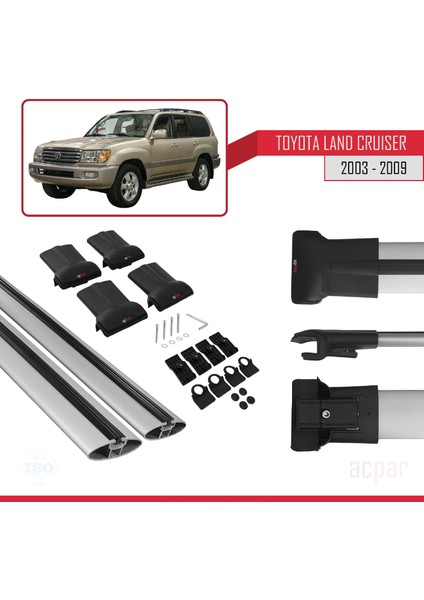 Toyota Land Cruiser 2003-2009 Arası ile Uyumlu Fly Model Ara Atkı Tavan Barı Gri indirimleri