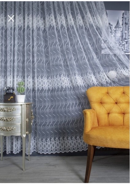 Sanal Nakışlı Tül Perde (Sık 1x3 Pile) modelleri