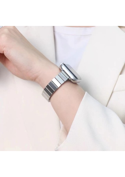 Apple Watch Seri SE/10/9/8/7/6/5/4/3 ile Uyumlu 42MM-41MM-40MM-38MM Çelik Bilezik Ince Metal Kordon Starlight fiyatları