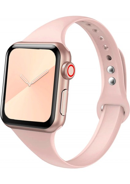 Apple Watch Seri SE/11/10/9/8/7/6/5/4/3 ile Uyumlu 42MM-41MM-40MM-38MM Ince Silikon Kordon Kum Pembesi