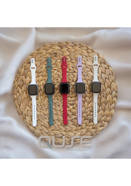 Apple Watch Seri SE/11/10/9/8/7/6/5/4/3 ile Uyumlu 42MM-41MM-40MM-38MM Ince Silikon Kordon Vişne fiyatları