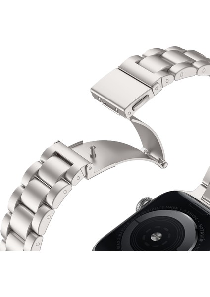 Apple Watch Seri SE/11/10/9/8/7/6/5/4/3 ile Uyumlu 42MM-41MM-40MM-38MM Üç Bakla Paslanmaz Çelik İnce Kordon Starlight fiyatları