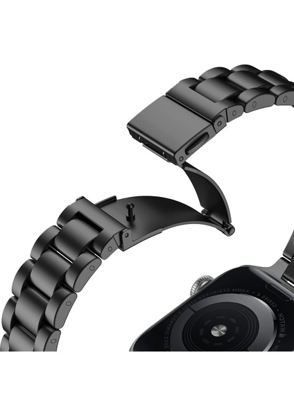 Apple Watch Seri SE/11/10/9/8/7/6/5/4/3 ile Uyumlu 42MM-41MM-40MM-38MM Üç Bakla Paslanmaz Çelik İnce Kordon Siyah fiyatları