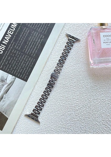 Apple Watch Seri SE/11/10/9/8/7/6/5/3 ile Uyumlu 42MM-41MM-40MM-38MM Çelik İnce Jubilee Kordon Gümüş modelleri