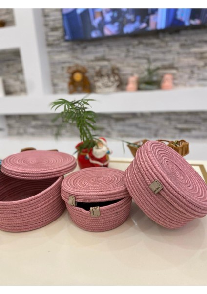 3 Lü Sepet Çok Amaçlı Organizer Kapaklı Hasır Jüt Sepet Takımı fiyatları