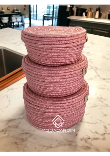 3 Lü Sepet Çok Amaçlı Organizer Kapaklı Hasır Jüt Sepet Takımı modelleri