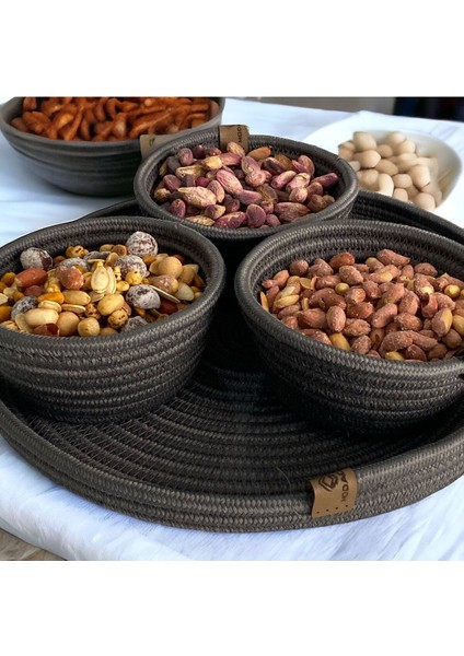 3 Lü Sunum Çerez Takımı Jüt Hasır Sunum Kabı Tepsili fiyatları