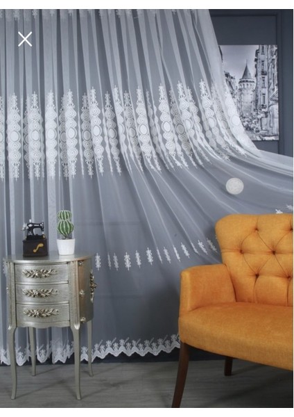 Sanal Nakışlı Tül Perde (Sık 1x3 Pile) modelleri