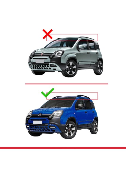 Fiat Panda Cross 2014 ve Sonrası ile Uyumlu Basıc Model Ara Atkı Tavan Barı Siyah 3 Adet