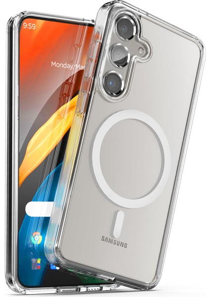 Samsung Galaxy S24 Kılıf Magsafe Özellikli Şeffaf Silikon Kapak