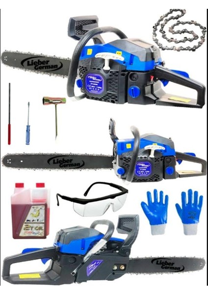 Ağaç Dal Kesim Benzinli Hızar Motoru SJS5900 Benzinli Çift Egzozlu Profesyonel 9 Hp 62 cc