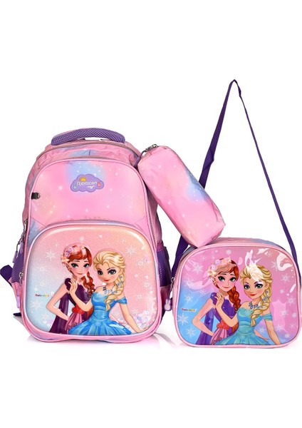 Kabartmalı ve Pullu Okul Sırt Çantası 3'lü Set