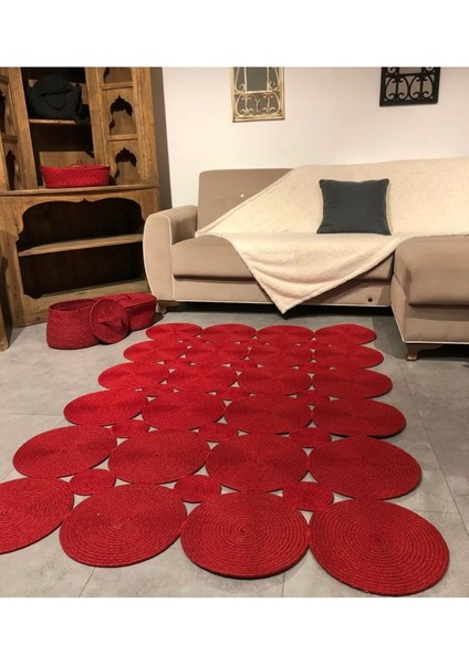 Hasır Jüt Halı El Örgüsü Halı Kilim Yıkanabilir Çift Taraflı