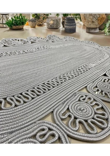 Hasır Jüt Halı El Örgüsü Halı Kilim Yıkanabilir Çift Taraflı Oval fiyatları