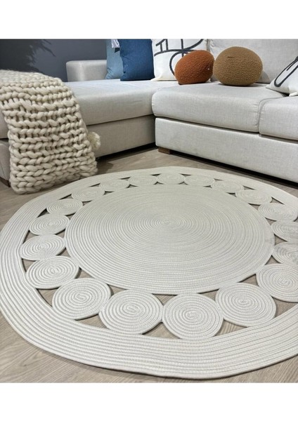 Hasır Jüt Halı El Örgüsü Halı Kilim Yıkanabilir Çift Taraflı Yuvarlak modelleri
