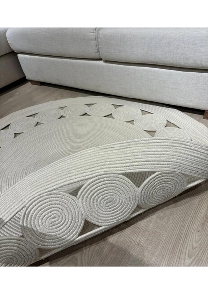 Hasır Jüt Halı El Örgüsü Halı Kilim Yıkanabilir Çift Taraflı Yuvarlak fırsatları