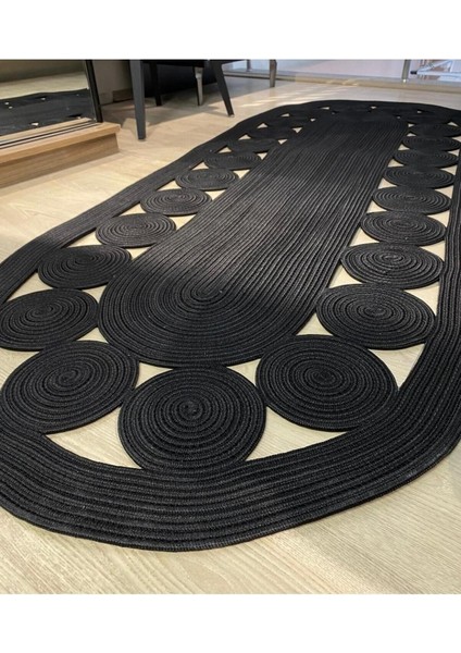 Hasır Jüt Halı El Örgüsü Halı Kilim Yıkanabilir Çift Taraflı Oval modelleri