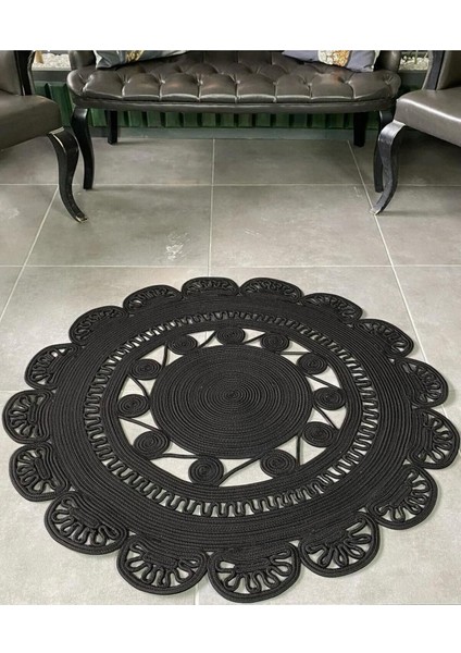 Hasır Jüt Halı El Örgüsü Halı Kilim Yıkanabilir Çift Taraflı Yuvarlak modelleri